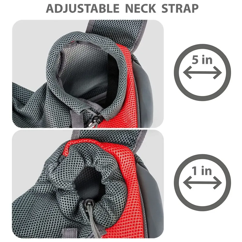 Pet Sling Carrier - Small Dog Cat Sling Pet Carrier Bag Safe Comfortable Adjustable Pouch Single Shoulder Carry Tote Handbag for Pets Upto 7Kgs 16 x 9 Inch (Red 16 x 9 Inch)