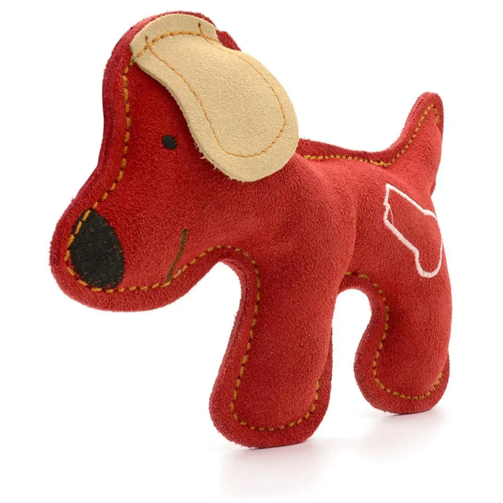 Toys for Dogs, Dog Chew Toy, Durable Puppy Squeaky Dog Toys, Durable Leather Material with Squeaker Inside 2 Squeakers Leather Dog Toys for Small and Medium Dogs (Dog)