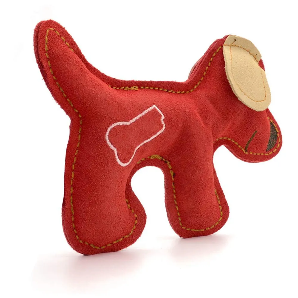 Toys for Dogs, Dog Chew Toy, Durable Puppy Squeaky Dog Toys, Durable Leather Material with Squeaker Inside 2 Squeakers Leather Dog Toys for Small and Medium Dogs (Dog)