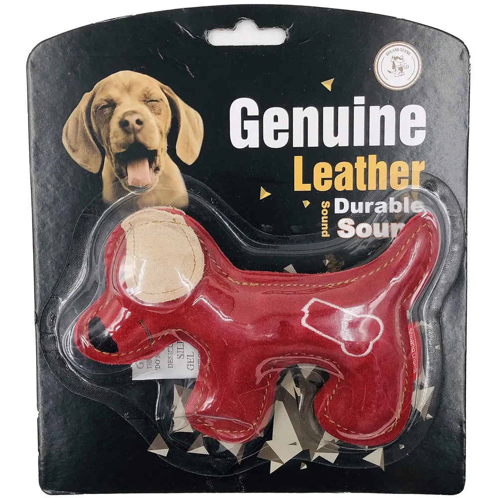 Toys for Dogs, Dog Chew Toy, Durable Puppy Squeaky Dog Toys, Durable Leather Material with Squeaker Inside 2 Squeakers Leather Dog Toys for Small and Medium Dogs (Dog)