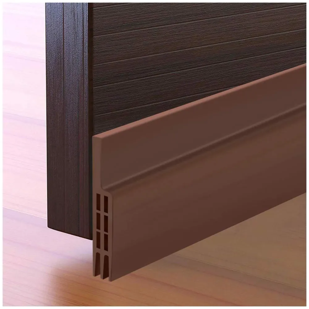 Flexible PVC Door Draft Guard ~ Door Sealer ~ Door Sealing Strip for Doors and Windows. with Adhesive Tape. Length – 90 cm. Width – 45mm (Brown)