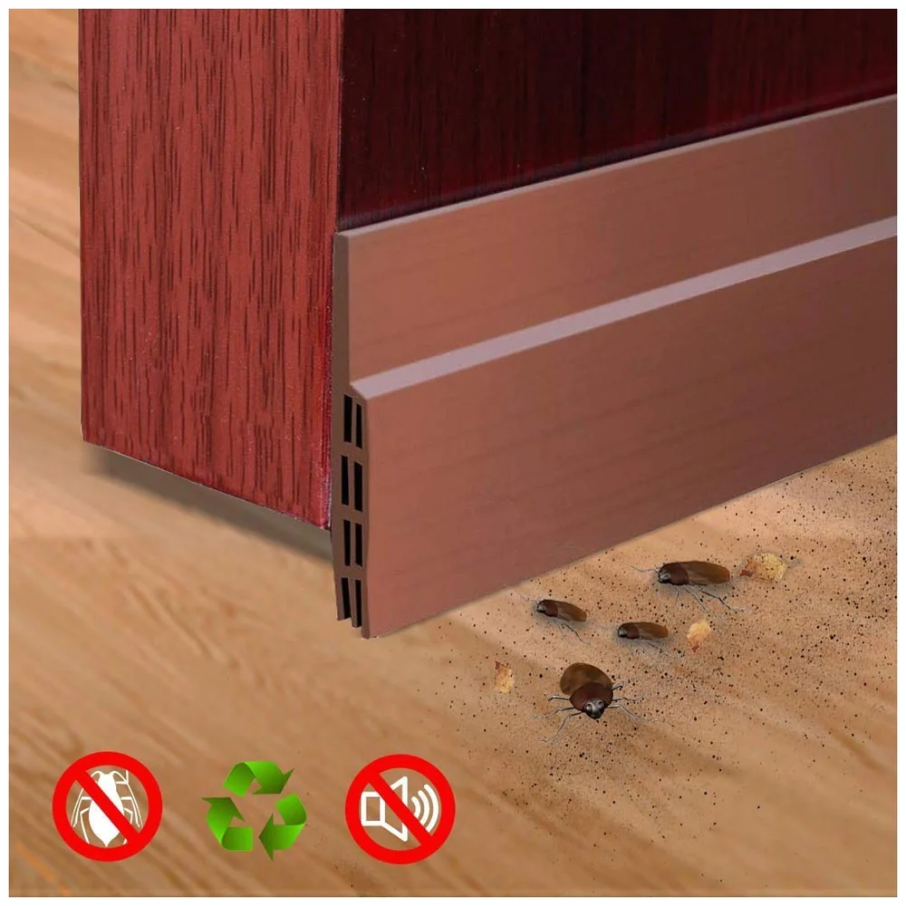 Flexible PVC Door Draft Guard ~ Door Sealer ~ Door Sealing Strip for Doors and Windows. with Adhesive Tape. Length – 90 cm. Width – 45mm (Brown)