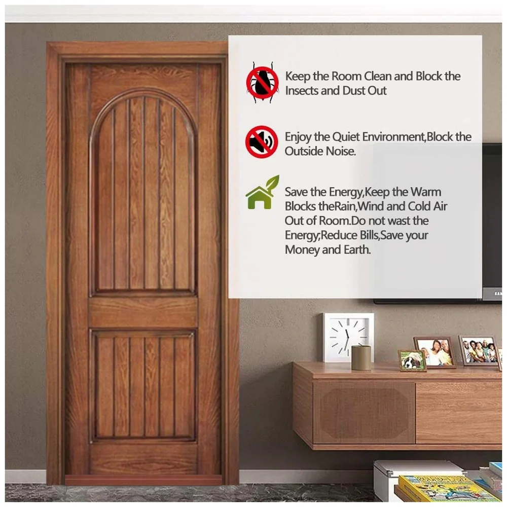 Flexible PVC Door Draft Guard ~ Door Sealer ~ Door Sealing Strip for Doors and Windows. with Adhesive Tape. Length – 90 cm. Width – 45mm (Brown)