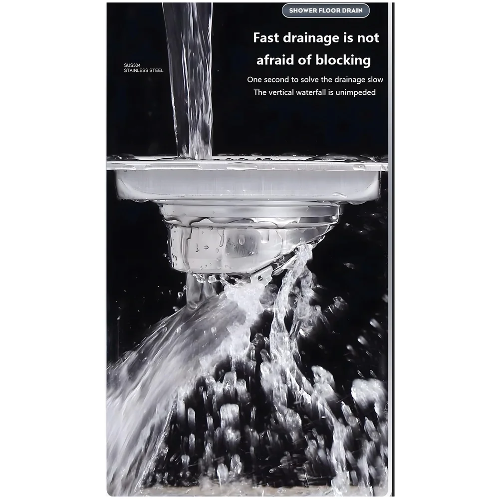 SS Bathroom Floor Drain Jali Anti Cockroach Tile Insert 6 Inch