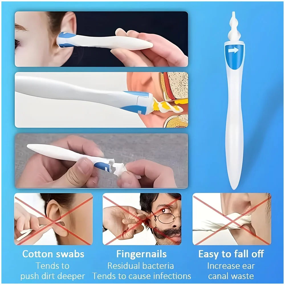 Ear Wax Removal Kit 16 Soft Silicone Tips Reusable and Washable