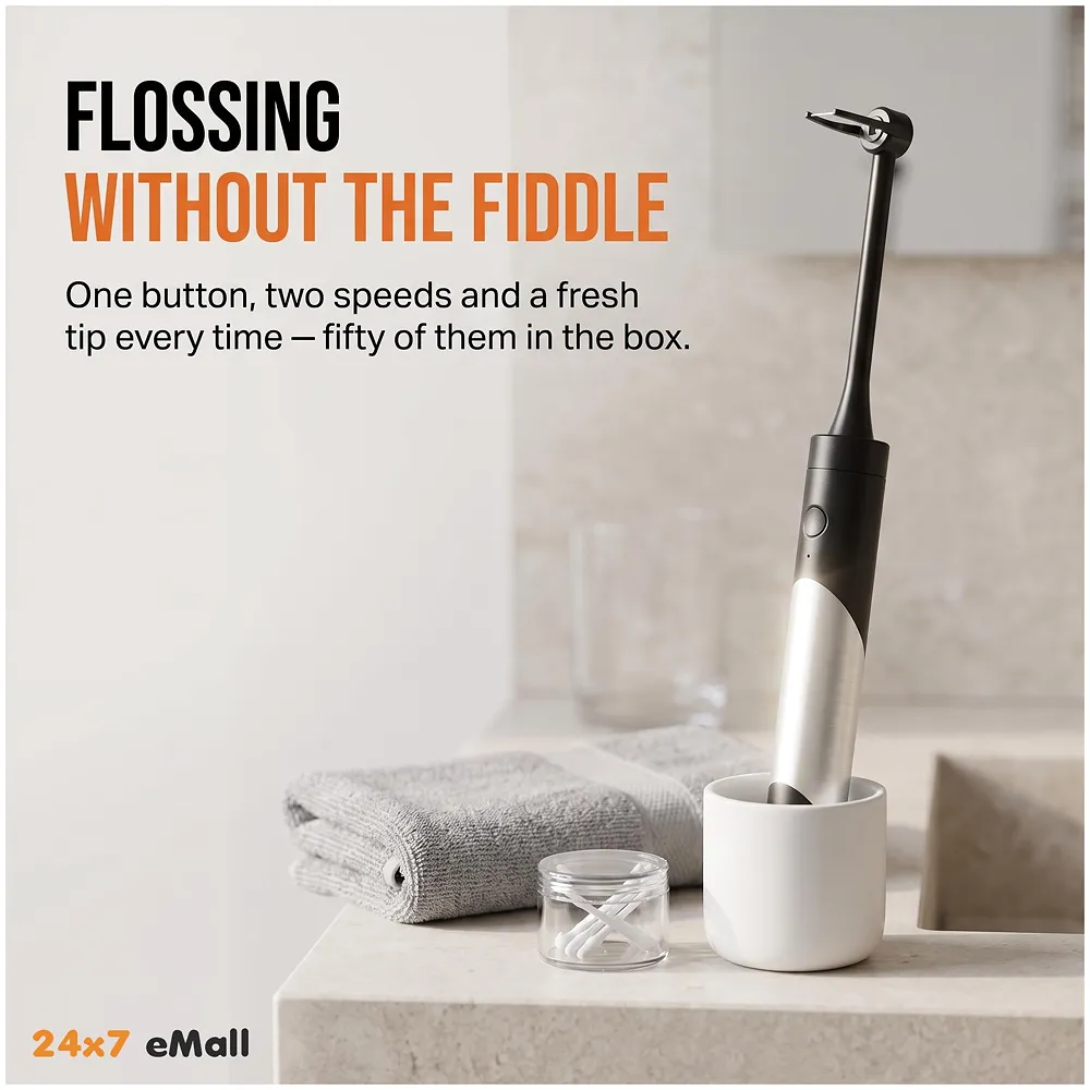 Electric Dental Flosser with 50 Replacement Tips Automatic Set