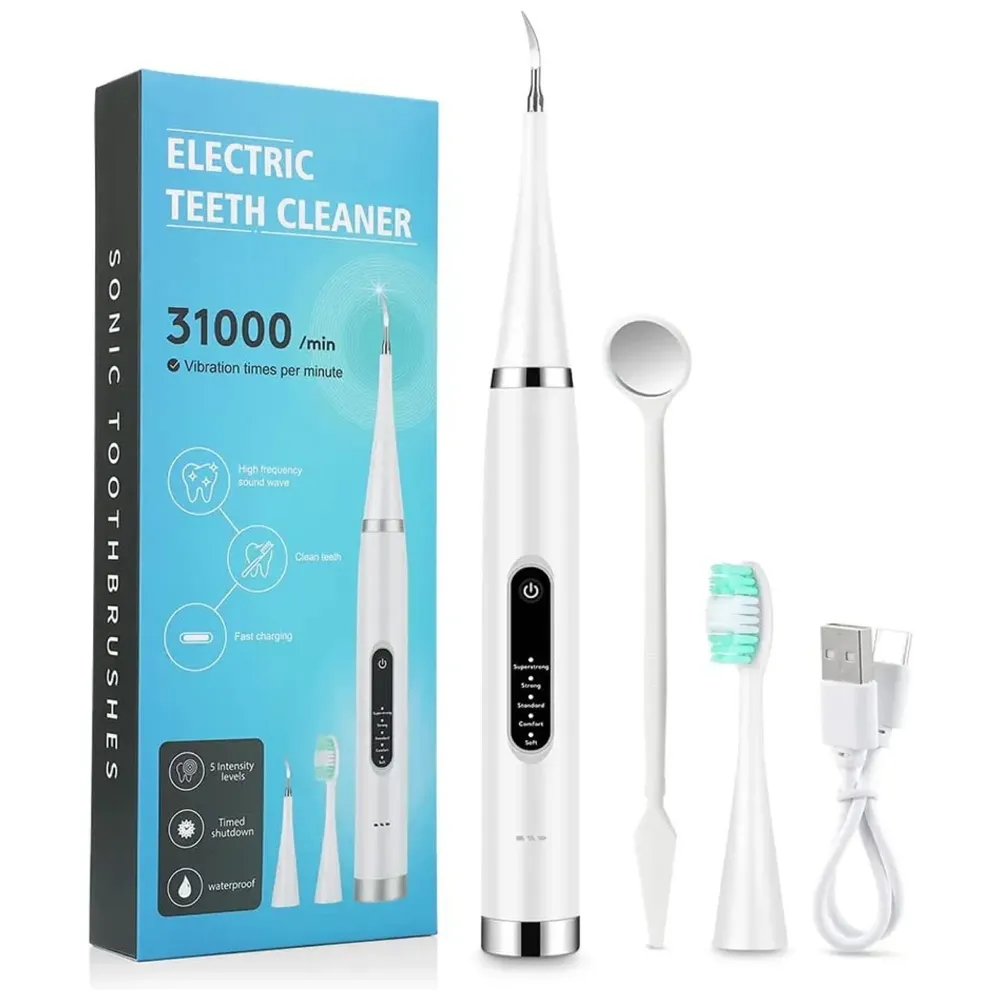 Calculus Remover Teeth Whitening Kit Tooth Cleaner Set Oral Care Electric Toothbrush Plaque Remover Tartar Removal Dental Scaler Stainless Steel Calculus Dental tools Professional