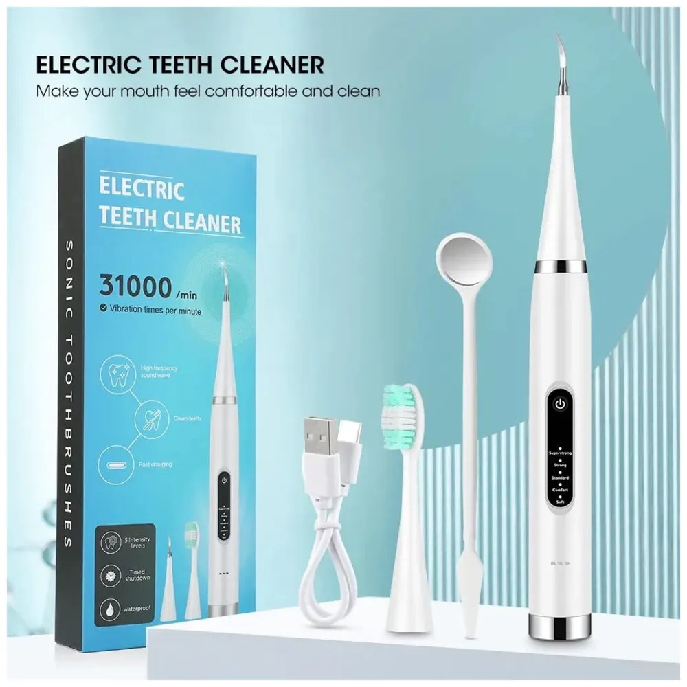 Calculus Remover Teeth Whitening Kit Tooth Cleaner Set Oral Care Electric Toothbrush Plaque Remover Tartar Removal Dental Scaler Stainless Steel Calculus Dental tools Professional