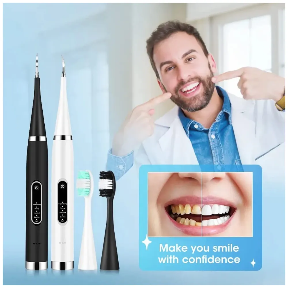 Calculus Remover Teeth Whitening Kit Tooth Cleaner Set Oral Care Electric Toothbrush Plaque Remover Tartar Removal Dental Scaler Stainless Steel Calculus Dental tools Professional