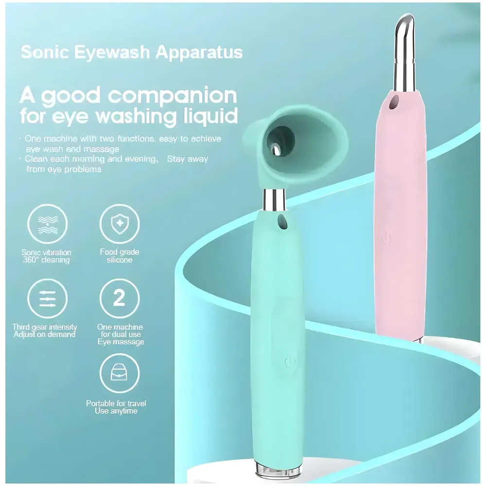 2 In 1 Automatic Eye Make-Up Remover Electric Eye Washer Handheld Sprayer Sonic Moisturizer Eyewash Instrument Water Eye Massager 3 speed