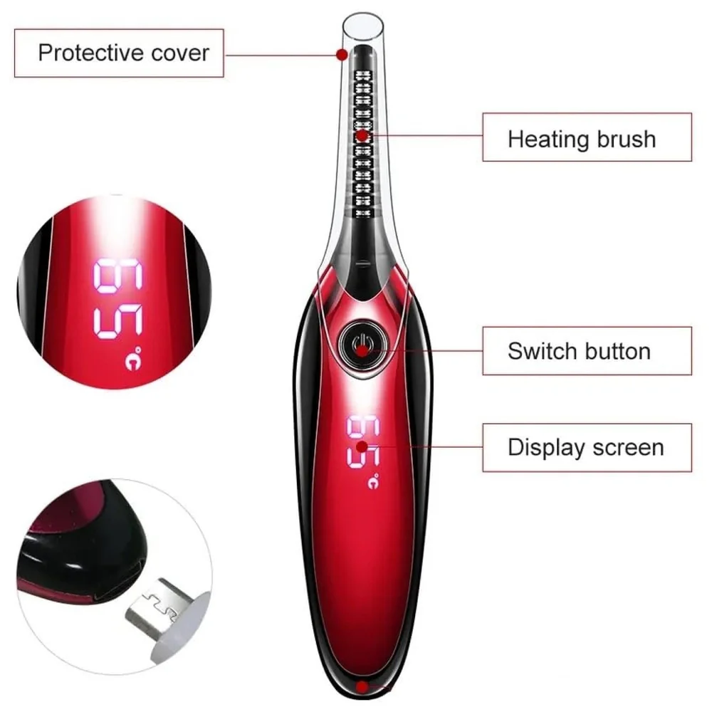 Automatic Heated Eyelash Curlers, Electric Eyelash Curler, LED Display 4 Temperature Settings, 48Hrs Long Lasting Lash Curler