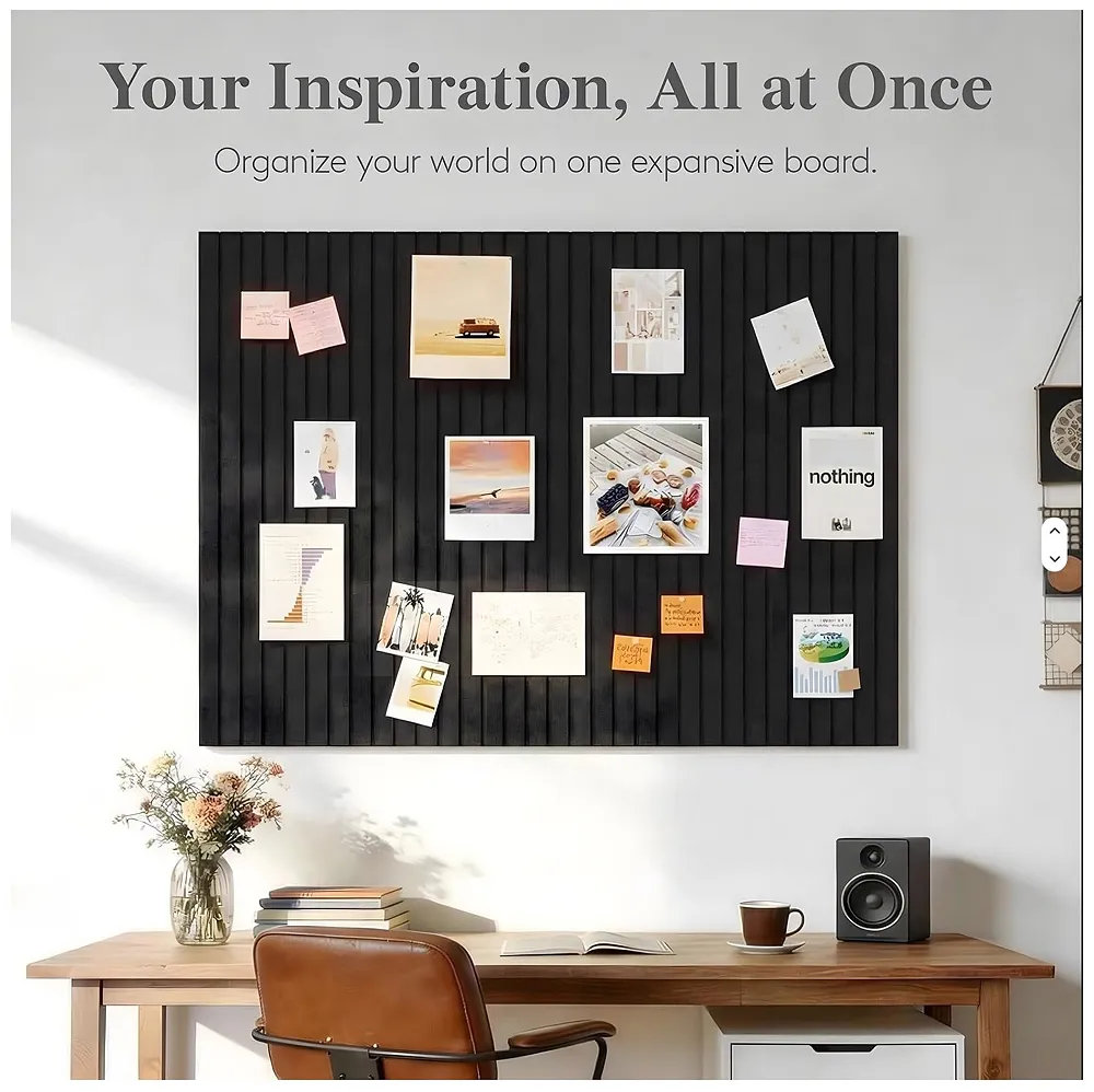 6 Pcs Felt Bulletin Board Tiles 30 x 30 cm Self Adhesive Black