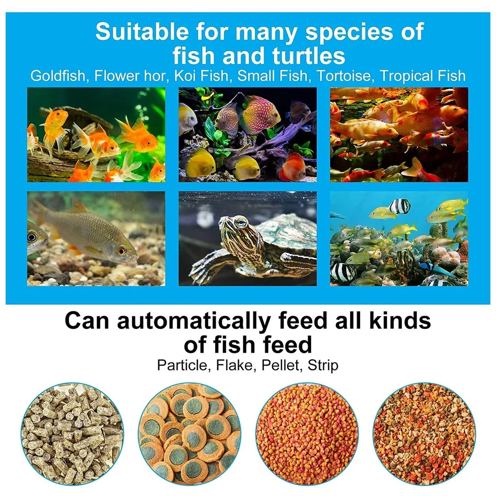 Automatic Fish Feeder for Aquarium Fish Feeder Auto Fish Food Dispenser Food Tank Feeder with Timer Fish Tank Dispenser (Yellow) Premium