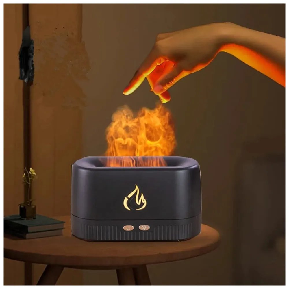 Flame Humidifier Essential Oils 180ML for Room Bedrooms with Flame Lights, Ultrasonic Cool Mist Car Humidifiers, and Desktop Humidifiers for Offices and Bedrooms