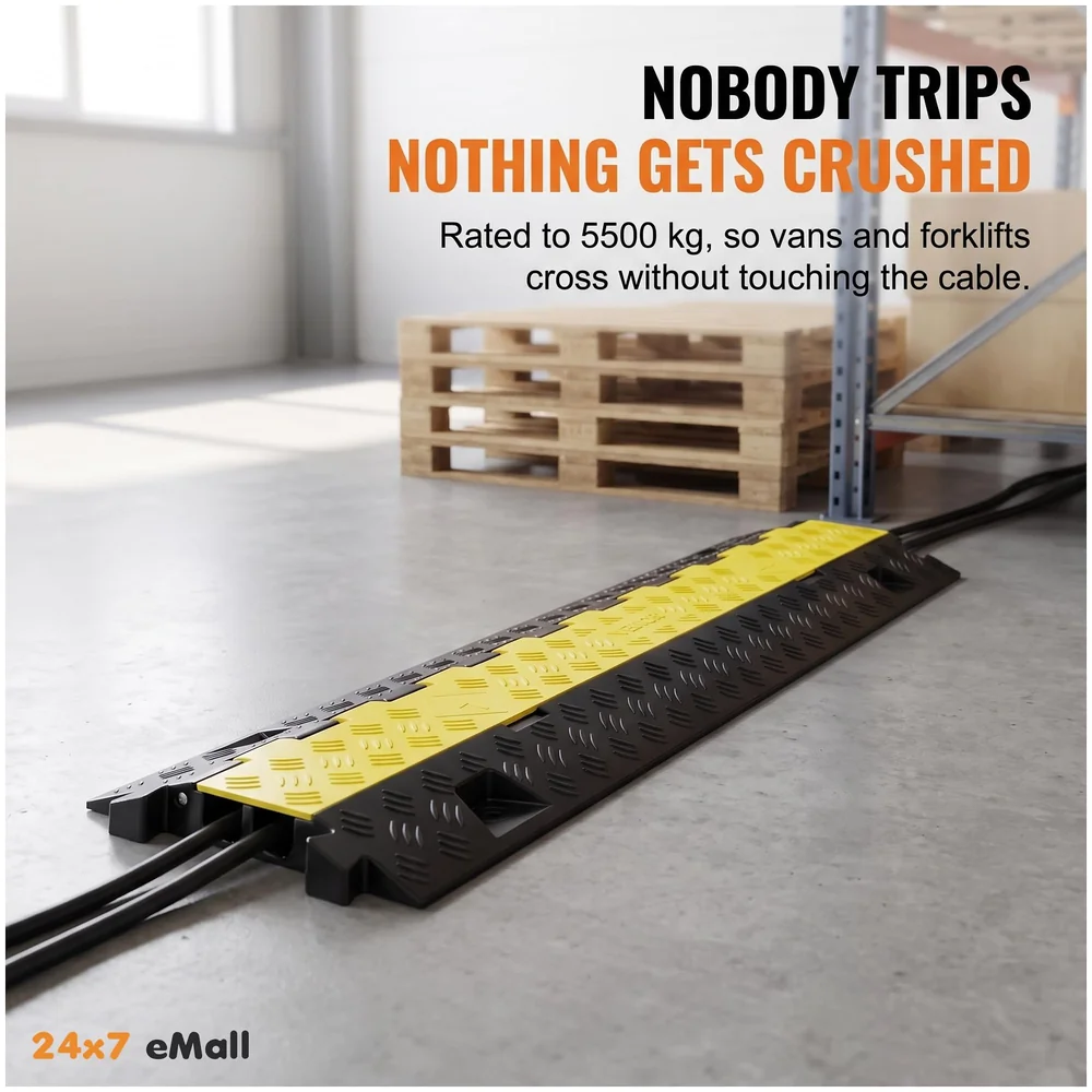 Cable Cover Protector 2 Channel Rubber Flip Open 1 Meter Roads