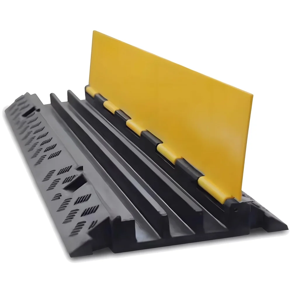 Cable Cover Protector 3 Channel Rubber Flip Open 1 Meter Roads