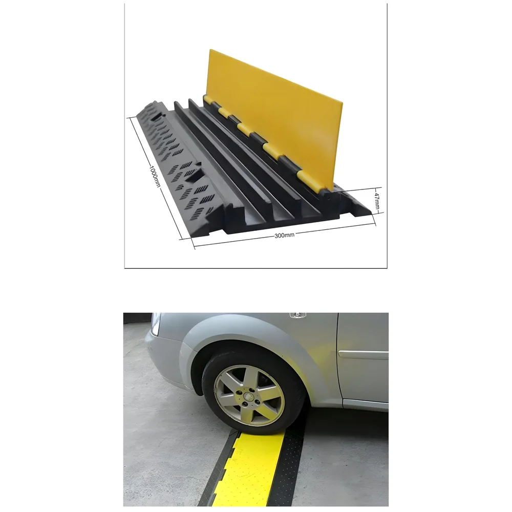 Cable Cover Protector 3 Channel Rubber Flip Open 1 Meter Roads