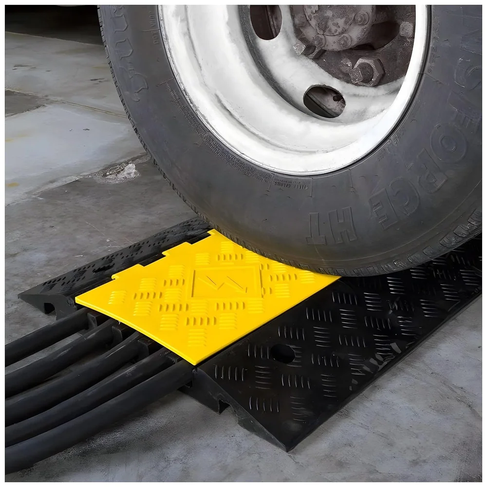 Cable Cover Protector 5 Channel Rubber Flip Open 1 Meter Roads