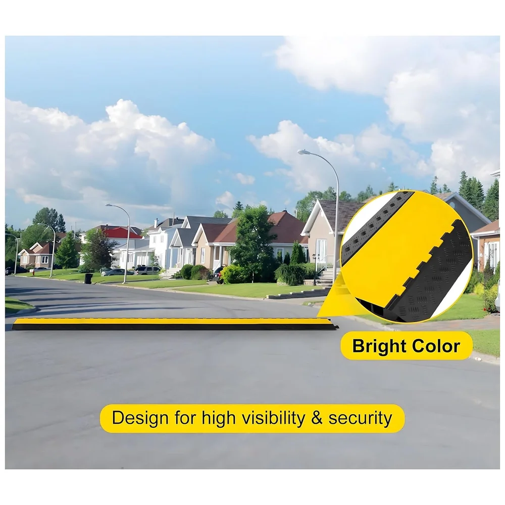 Cable Cover Protector 5 Channel Rubber Flip Open 1 Meter Roads