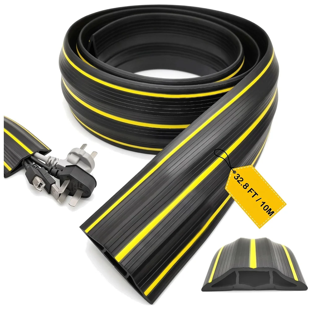 32.8 ft Floor Cable Cover 10 M 82 x 17 mm Cord Wire Protector
