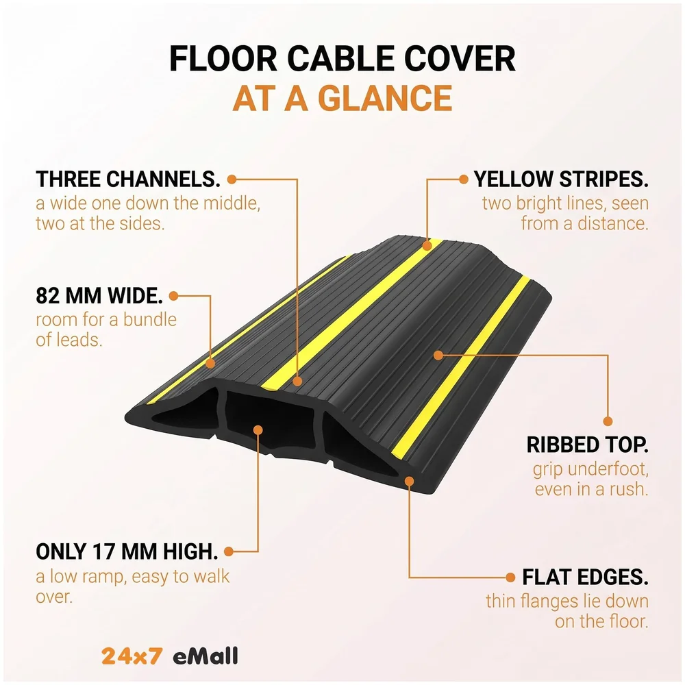 32.8 ft Floor Cable Cover 10 M 82 x 17 mm Cord Wire Protector