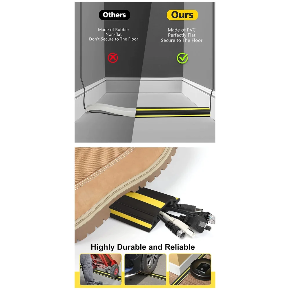 32.8 ft Floor Cable Cover 10 M 82 x 17 mm Cord Wire Protector