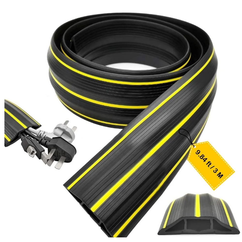 Floor Cable Cover, Perfect for an Office, Home, Workshop, Warehouse, Concert, Or Other Outdoor Setting, Floor Cords, Cables and Wires Protector 82 mm X 17 mm X (3 Meter)