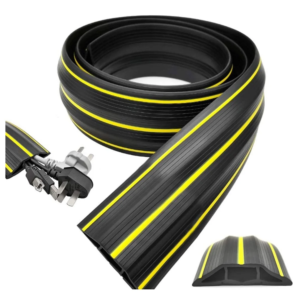 Floor Cable Cover, Perfect for an Office, Home, Workshop, Warehouse, Concert, Or Other Outdoor Setting, Floor Cords, Cables and Wires Protector 82 mm X 17 mm X (4 Meter)