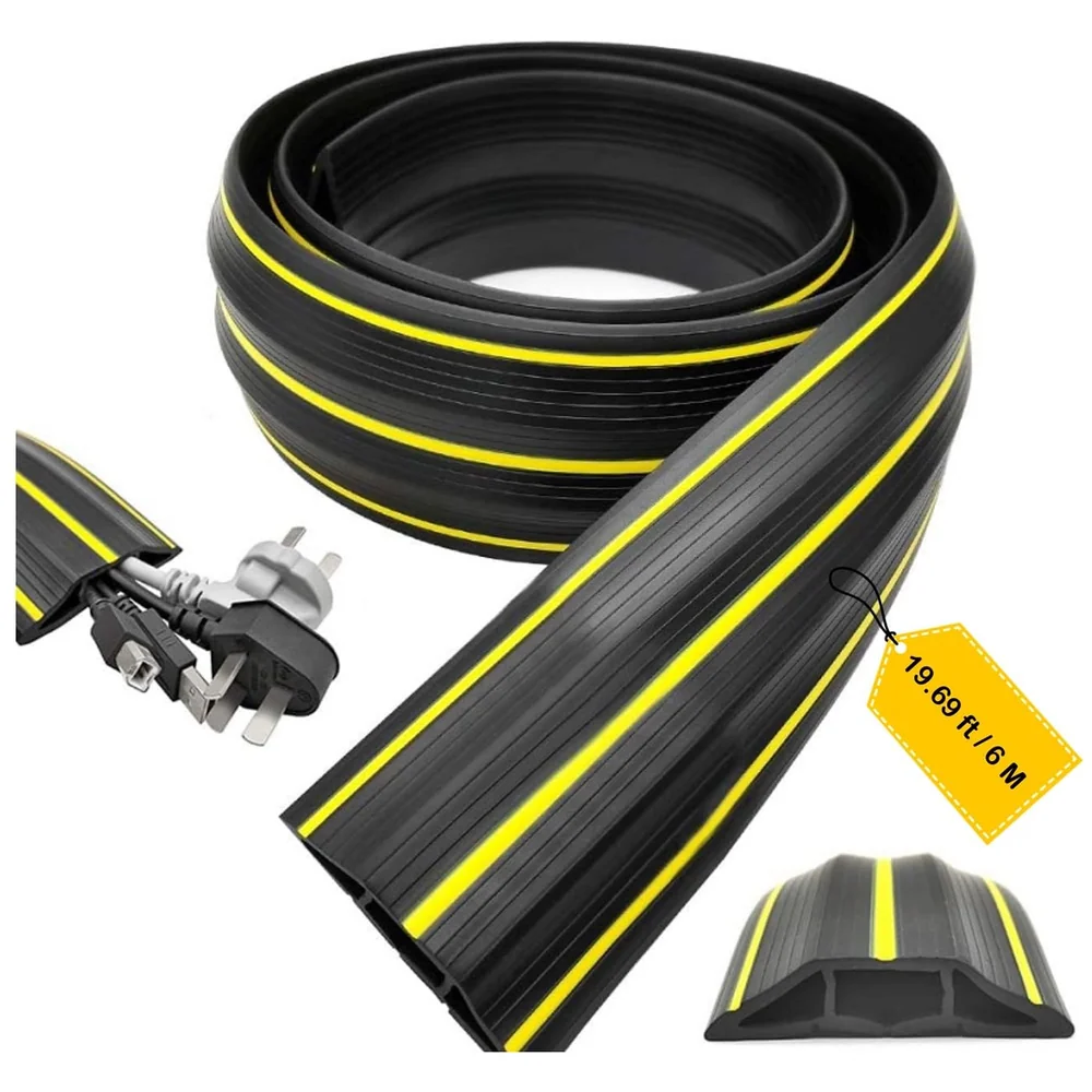19.69 ft Floor Cable Cover 82 x 17 mm Cord Wire Protector Home