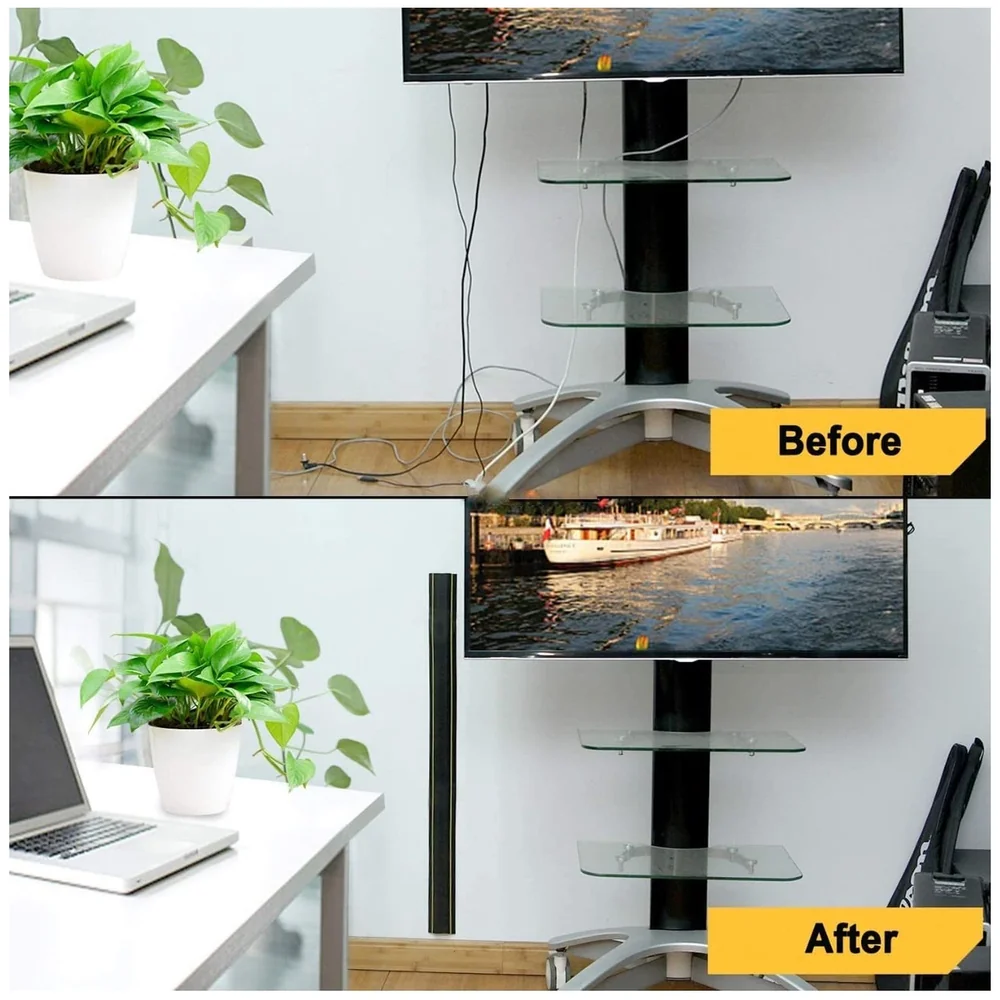 19.69 ft Floor Cable Cover 82 x 17 mm Cord Wire Protector Home