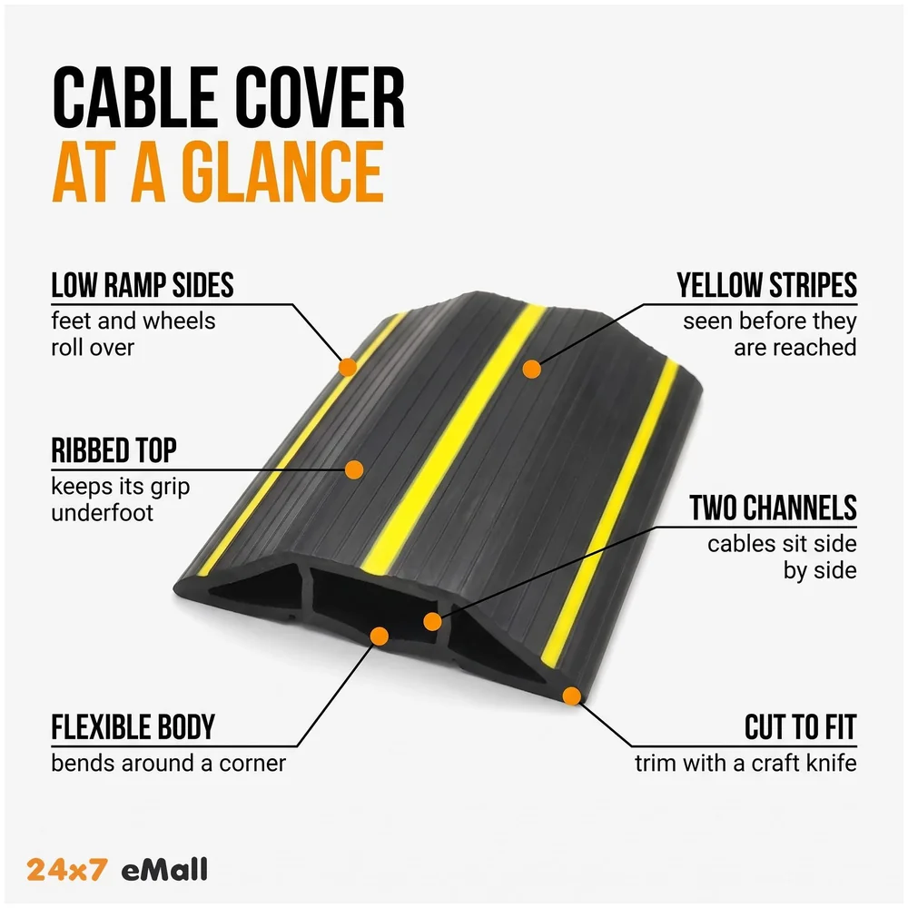 26.25 ft Floor Cable Cover 82 x 17 mm Cord Wire Protector Home