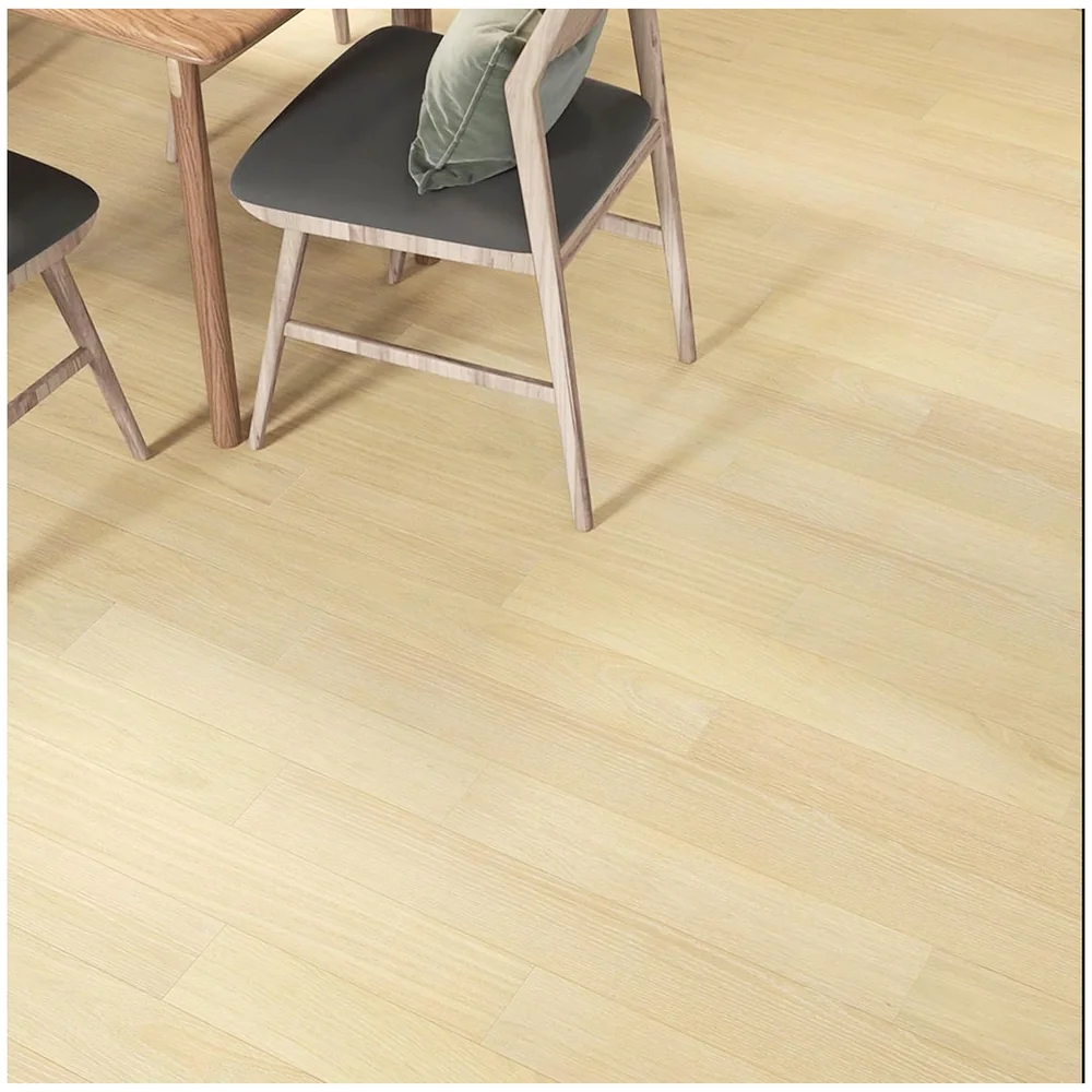 18 Pcs Light Birch PVC Wood Floor Planks Peel and Stick 27 Sq Ft
