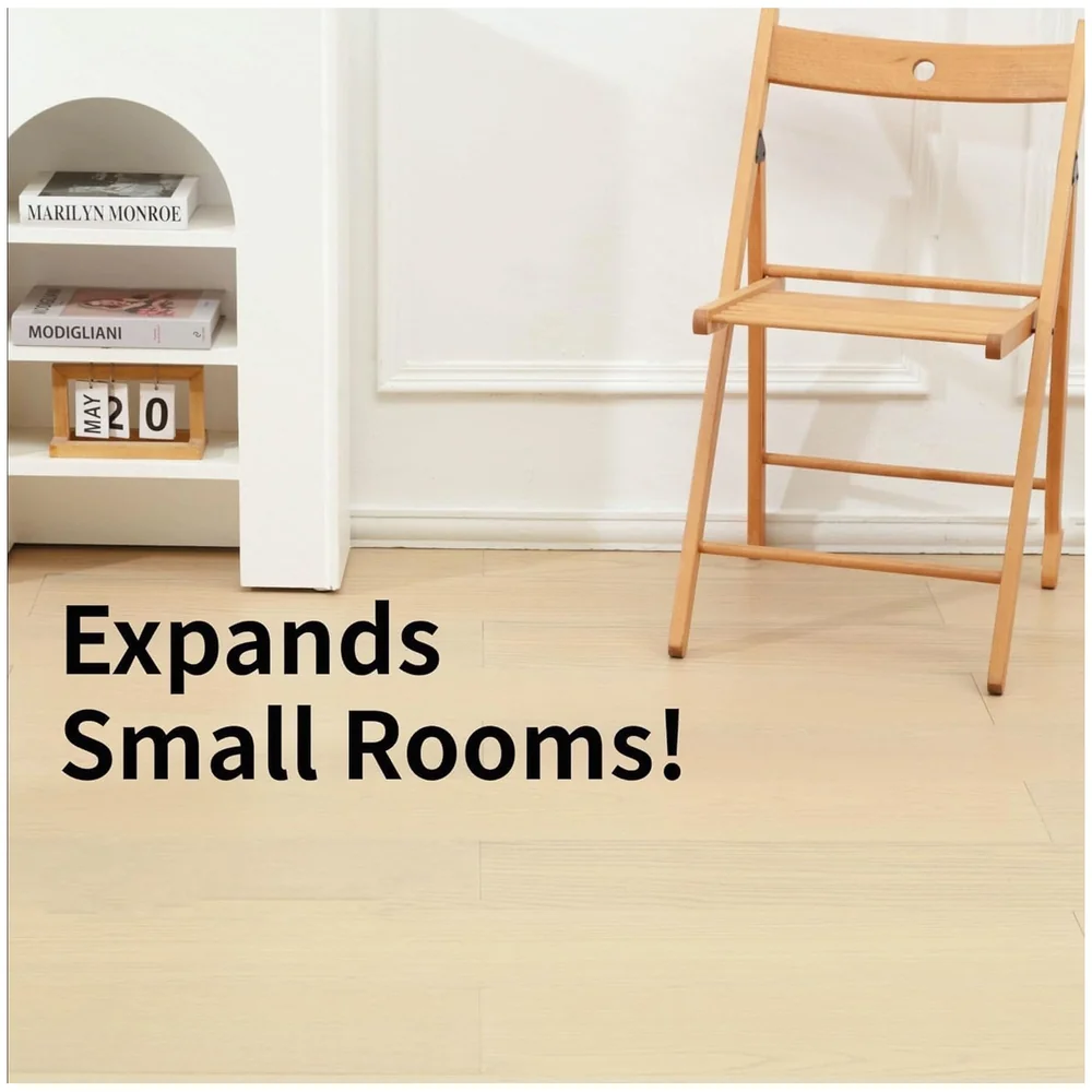 18 Pcs Light Birch PVC Wood Floor Planks Peel and Stick 27 Sq Ft
