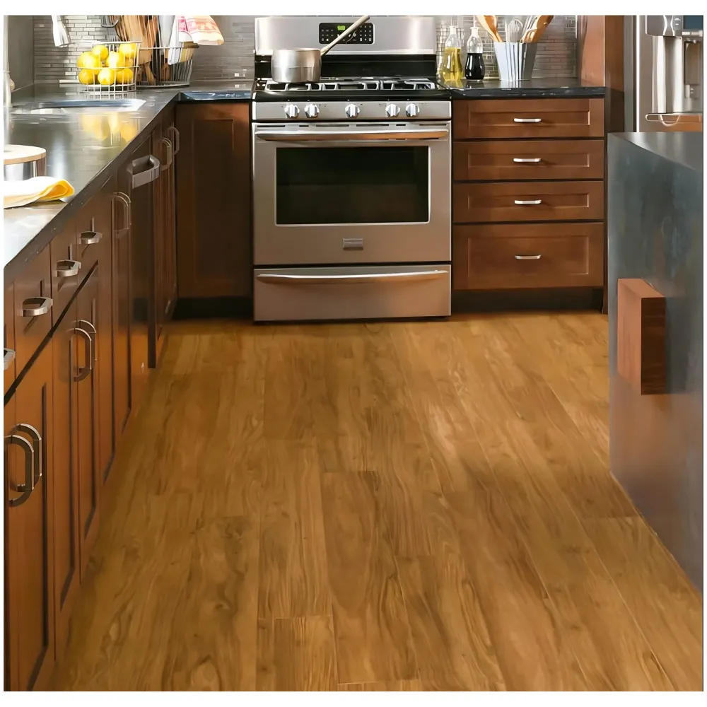 Brown PVC Wood Floor Planks Flooring Tiles With Self Adhesive Peel & Stick Wooden Design-18 Planks -27 Square feet- Honey Wood Colour