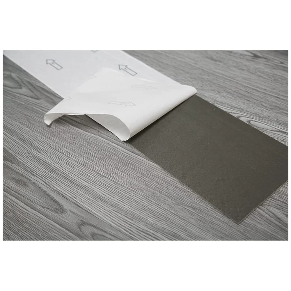 18 Pcs Light Grey Oak PVC Wood Floor Planks Peel Stick 27 Sq Ft