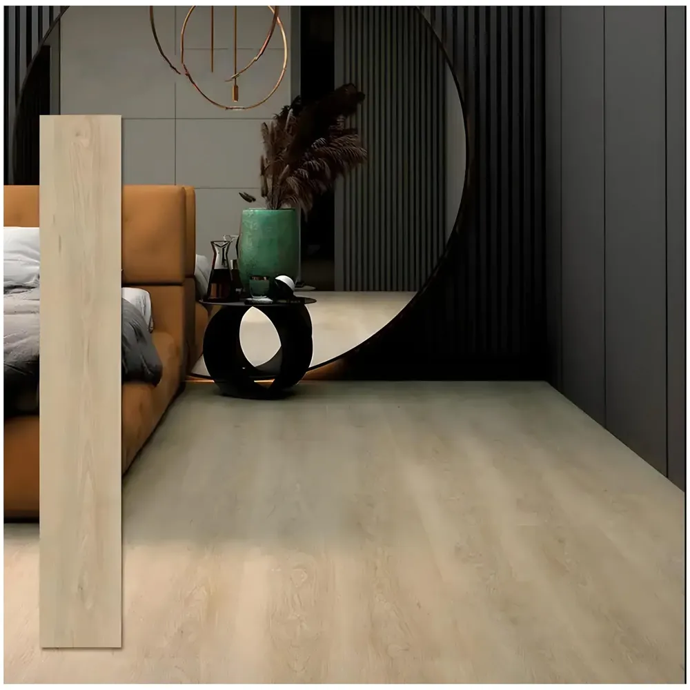 Light Maple PVC Wood Floor Planks Flooring Tiles Self Adhesive Peel & Stick Grey Wooden Design 18 Planks 27 Square feet PVC Maple Wood Colour