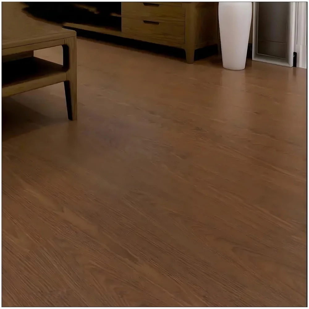 Dark Brown Walnut PVC Wood Floor Planks Flooring Tiles Self Adhesive Peel & Stick Grey Wooden Design 18 Planks 27 Square feet PVC Walnut Wood Colour