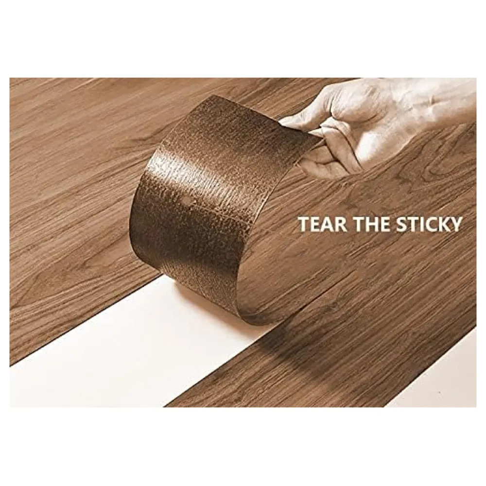 PVC Flooring Planks Tiles Self Adhesive Peel & Stick Wooden Design 18 Planks 27 Square feet. (18, Oak)