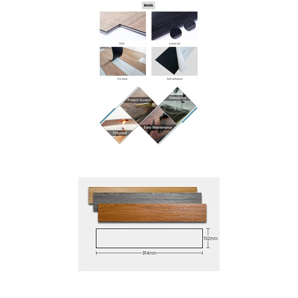 PVC Flooring Planks Tiles Self Adhesive Peel & Stick Wooden Design 18 Planks 27 Square feet. (18, Mahogany)