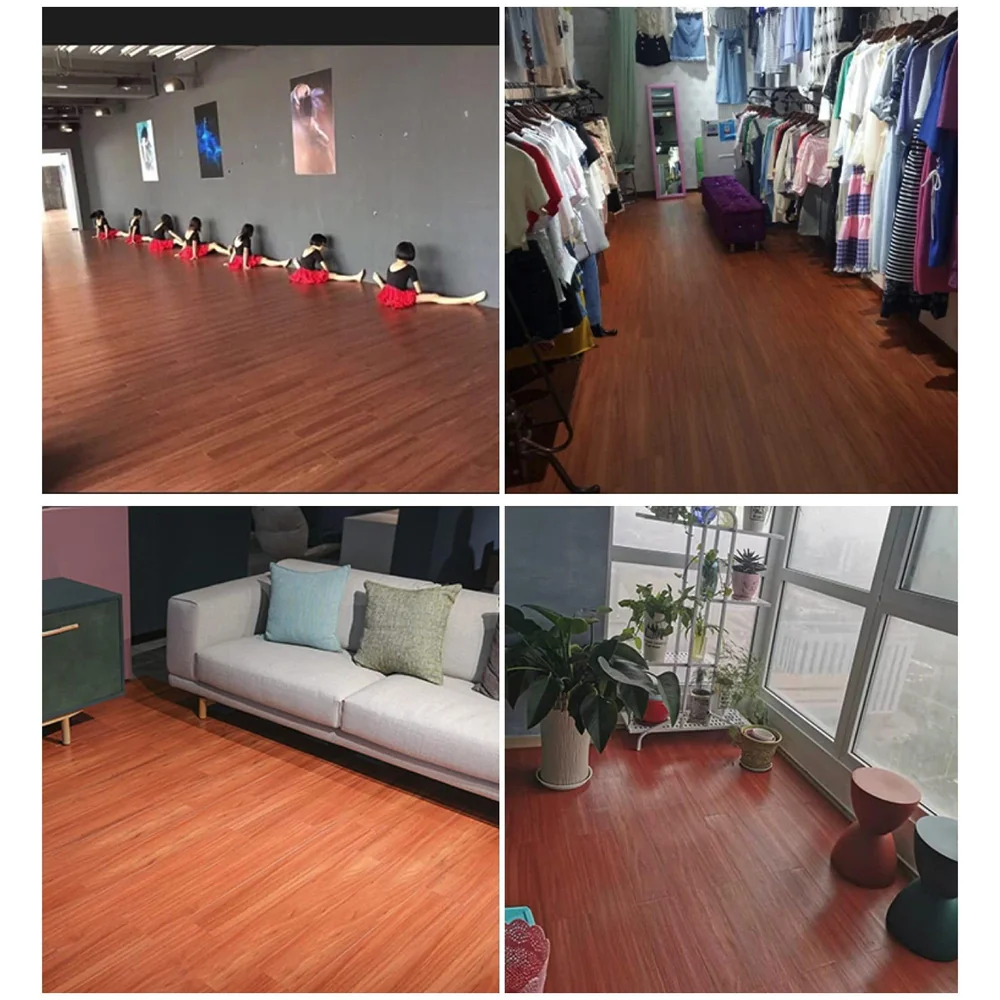 PVC Flooring Planks Tiles Self Adhesive Peel & Stick Wooden Design 18 Planks 27 Square feet. (18, Mahogany)