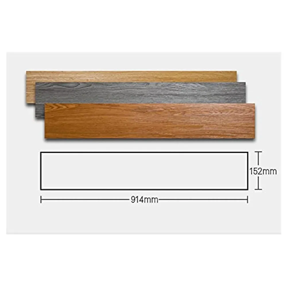 PVC Flooring Planks Tiles Self Adhesive Peel & Stick Wooden Design 1 Plank 1.5 Square feet. (1, Mahogany)