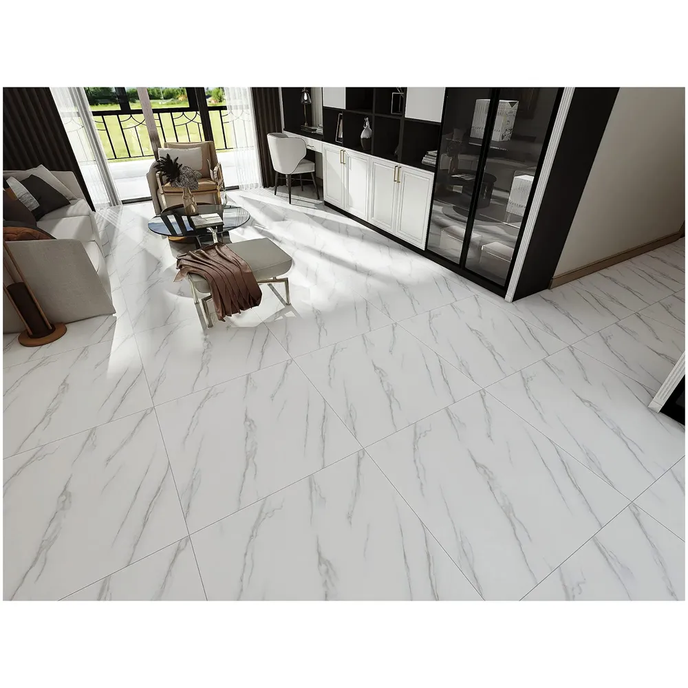 PVC Marble Flooring 18 x 18 Inch Tiles Self Adhesive Peel & Stick, 1 Tile is 2.25 Sqft (1 Pc (2.25 Sqft))