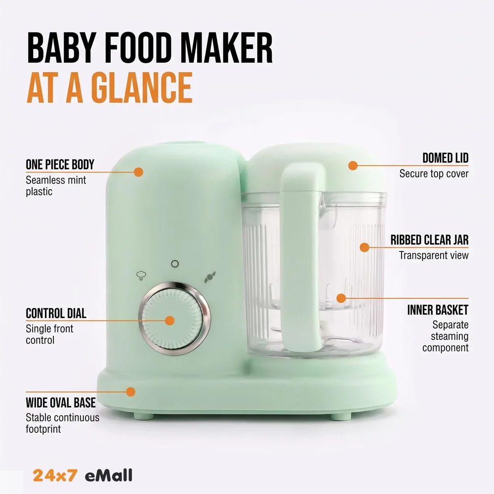 4-in-1 Baby Food Maker Baby Food Processor Food Cooker, Blender, Steamer and Defroster Baby Meal Essentials Make Healthy Fresh Baby Food at Home.