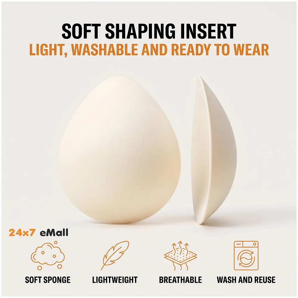 Crotch Enhancer Sponge Pad 6 x 5 Inch for Swimwear Briefs White