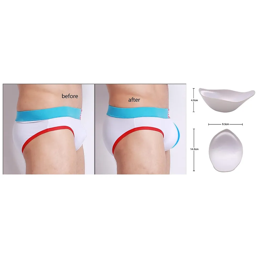 Crotch Enhancer Sponge Pad 6 x 5 Inch for Swimwear Briefs White