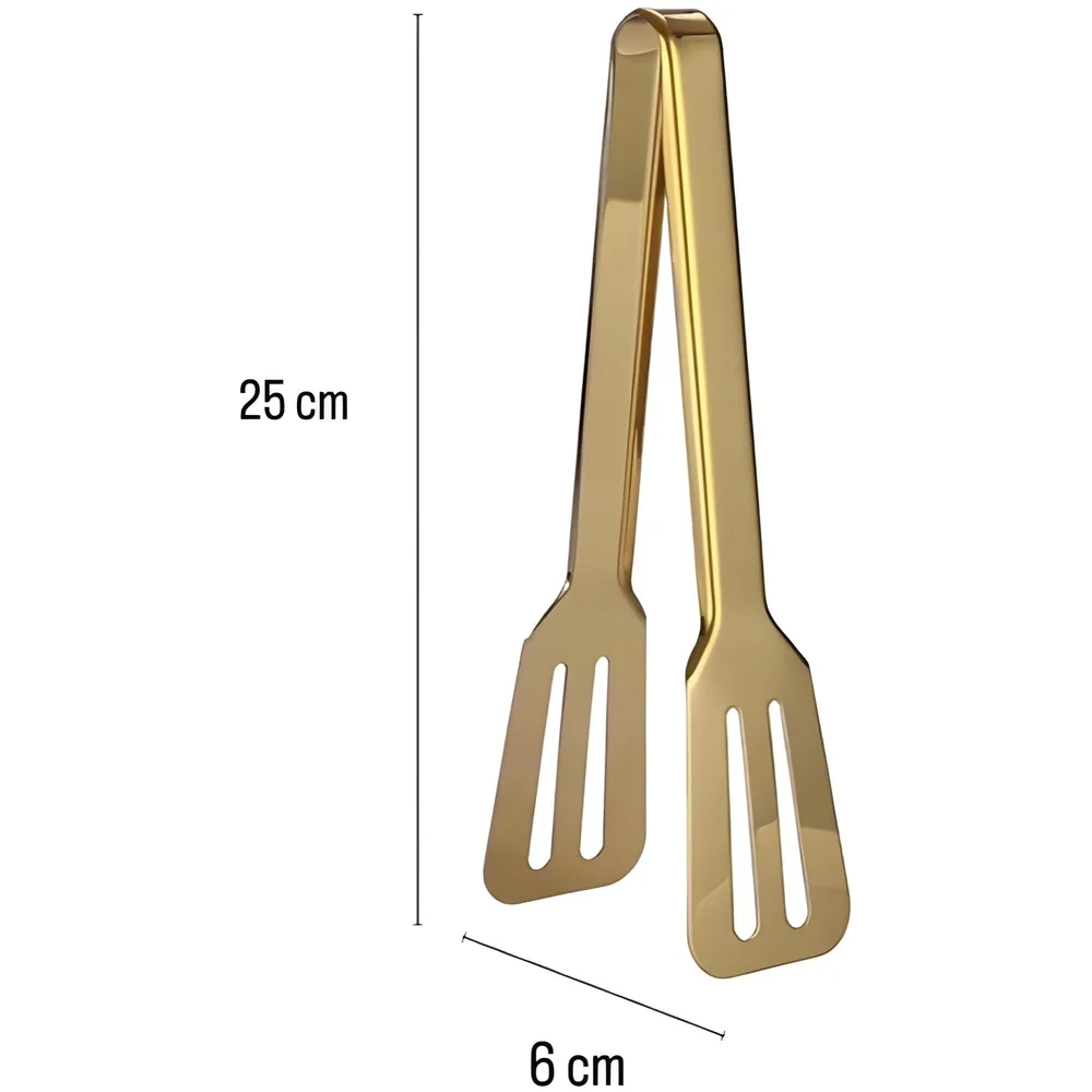 Gold Stainless Steel Tong (Chimta) for Rotis Buffet Desserts Salads Buffet Utensils Cutlery Non-Stick Golden
