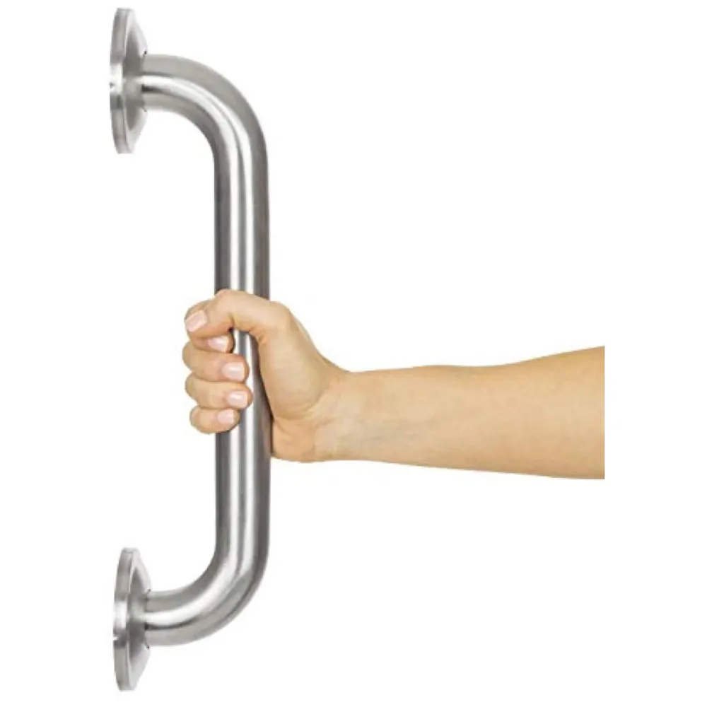 12 Inch Grab Bar - Bathroom & Bathtub Mounted Safety Hand Support Rail - Stainless Steel Wall Mount for Handicap, Bath Handle, Elderly, Disabled, Injury ~ Heavy Duty. Washroom.