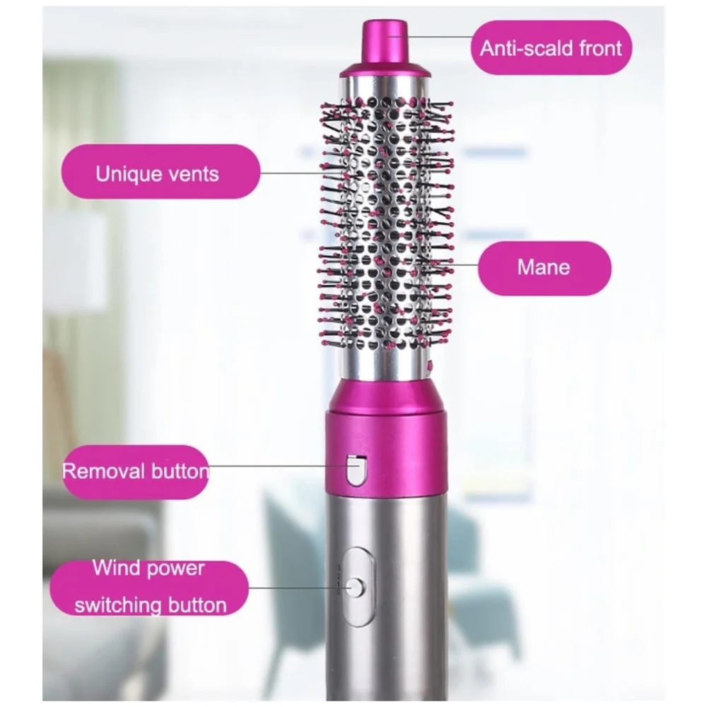 3 in 1 Hair Dryer Hollow Design With 2 Types Of Brushes Versatile Hair Drying And Styling Tool Blow Dry With Ease 1000W Volumizing, Drying, Smoothing, Unisex