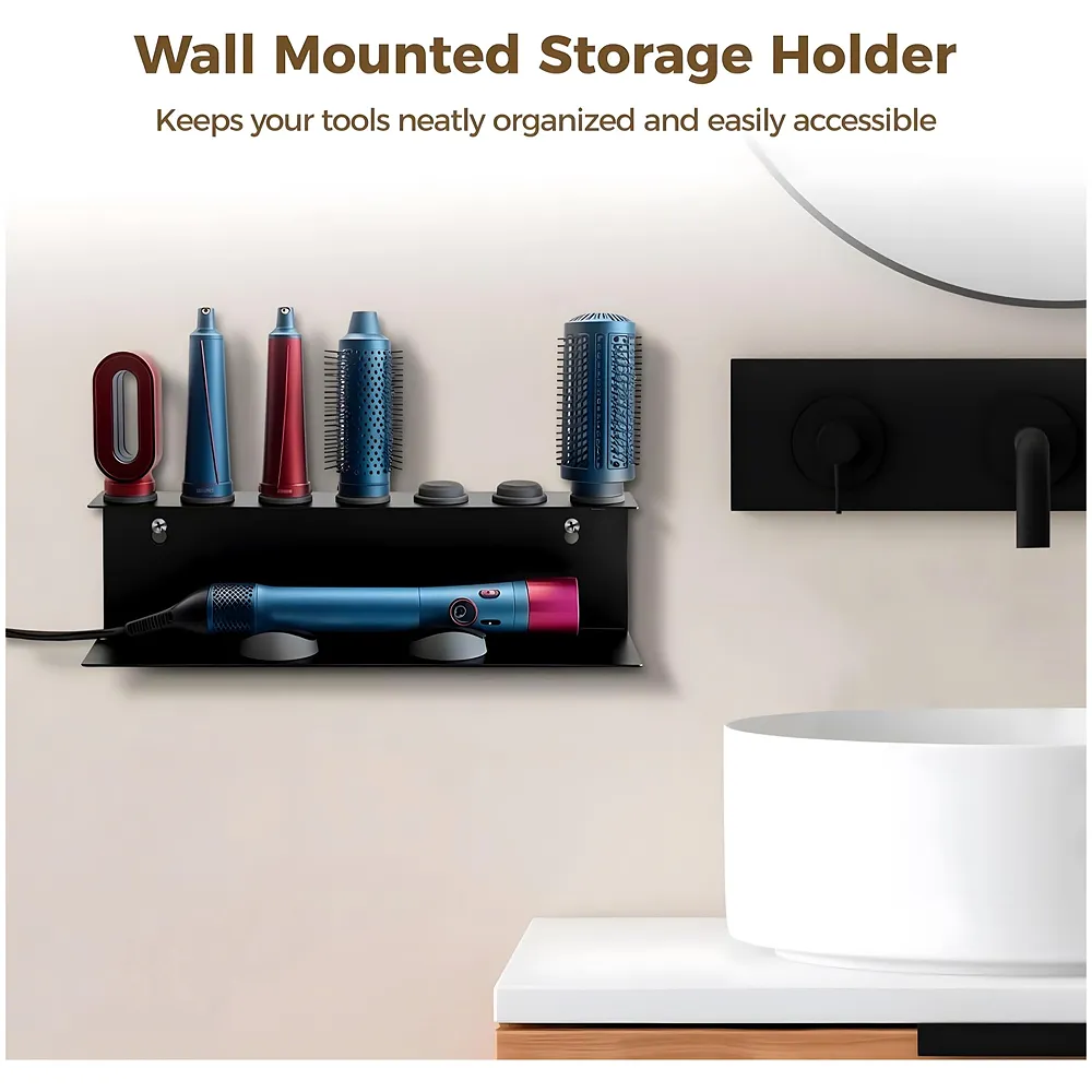Hair Dryer Holder for Dyson Airwrap 7 Slot Silicone Wall Mount