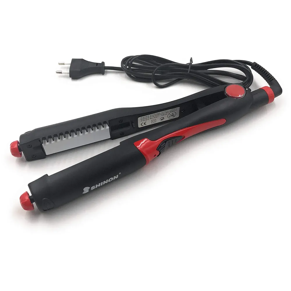 4 IN 1 Electric Rotating Hair Curling/Straightening Brush/Hair Roller/Hair Crimper, Hair Styler With 100% Aluminum Sheet (Red)